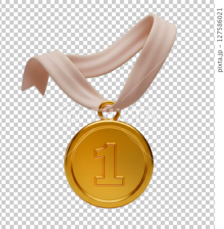 First place victory gold medal minimalist 3D rendering in a soft and smooth renderer 127586021