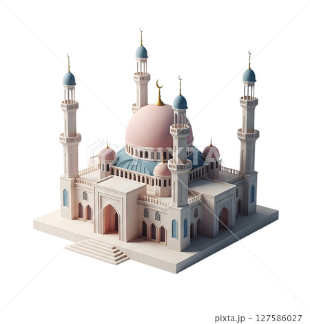 Mosque minimalist 3D rendering in a soft and smooth renderer 127586027