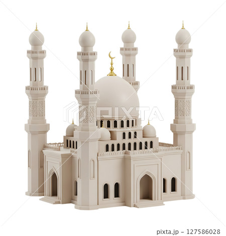 Mosque minimalist 3D rendering in a soft and smooth renderer 127586028