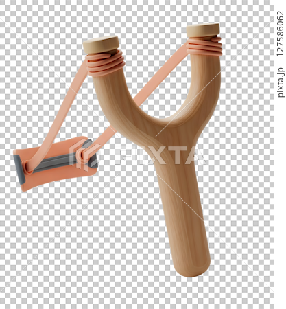 Slingshot minimalist 3D rendering in a soft and smooth renderer Slingshot minimalist 3D rendering in a soft and smooth renderer 127586062