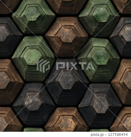 シームレスな亀の甲羅のパターン シームレスな亀の甲羅のパターン 127586454
