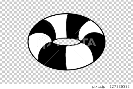 Simple line drawing illustration of a swim ring, summer isometric illustration 127586552