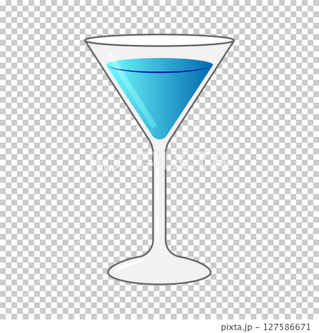 カクテルグラスに入ったカクテルのイラスト 127586671