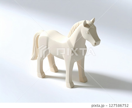 馬の立体キャラクターCGイラスト素材 127586752