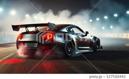 street racing street racing with drift, motorsport concept 127588442