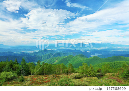 長野県 美ヶ原高原 青空の風景 長野県 美ヶ原高原 青空の風景 127588699