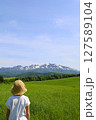 新緑の北海道、大雪山国立公園、大雪山連峰のパノラマを望む大雪高原、旭ケ丘 127589104