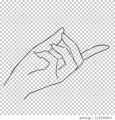 Poorna Swara Mudra black and white illustration 127589951