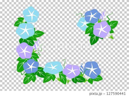 夏季插畫素材:簡單的牽牛花框架 夏季插畫素材:簡單的牽牛花框架 127590441