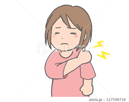 肩こりに悩む女性 肩こりに悩む女性 127590716