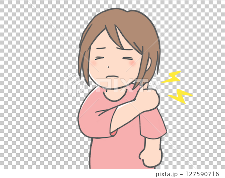 肩こりに悩む女性 肩こりに悩む女性 127590716