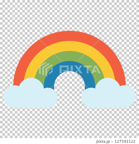 Cute illustration of a colorful rainbow and clouds Cute illustration of a colorful rainbow and clouds 127591122