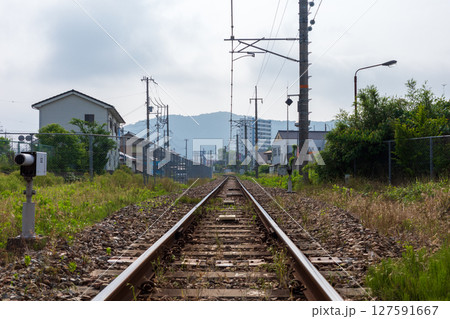 日本の兵庫県赤穂市の踏切 127591667