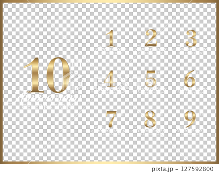 Gold banner set with anniversary numbers and logo design for anniversary celebration Gold banner set with anniversary numbers and logo design for anniversary celebration 127592800