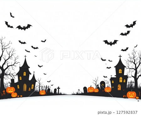 ハロウィンのかぼちゃのハロウィン背景 127592837
