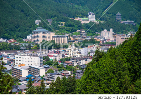 下呂温泉街の風景【縄文橋からの眺望】（岐阜県下呂市） 127593128