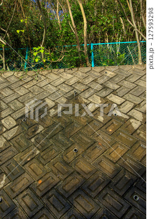 雨後の擁壁 127593298