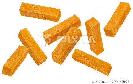 Carrot sticks isolated on white background with clipping path, full depth of field 127593608