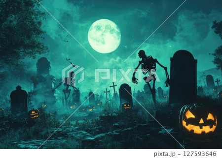 Halloween day concept. Trick or treat and dance with the monsters tonight. 127593646