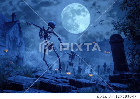 Halloween day concept. Trick or treat and dance with the monsters tonight. 127593647