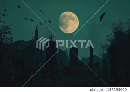 Halloween day concept. Trick or treat and dance with the monsters tonight. 127593660