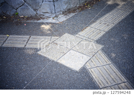 点字ブロック 誘導ブロック 歩道 歩行者 イメージ 127594248