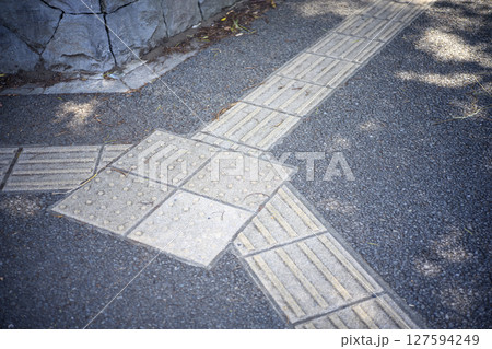 点字ブロック 誘導ブロック 歩道 歩行者 イメージ 点字ブロック 誘導ブロック 歩道 歩行者 イメージ 127594249