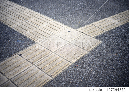 点字ブロック 誘導ブロック 歩道 歩行者 イメージ 点字ブロック 誘導ブロック 歩道 歩行者 イメージ 127594252