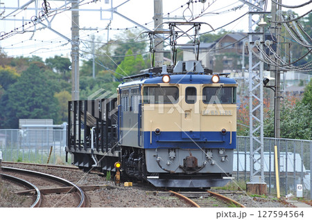 東海道本線　真鶴　JR東日本　EF65-1105（田端）＋ホキ800　真鶴工臨 127594564