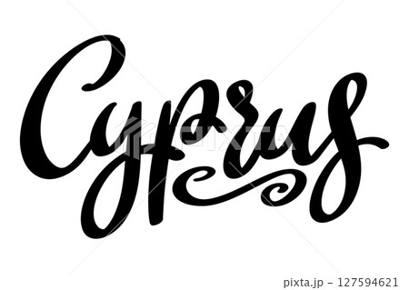 Cyprus. Lettering phrase isolated on white background Cyprus. Lettering phrase isolated on white background 127594621