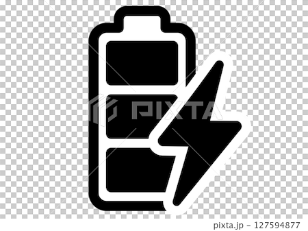 充電,充電中,充電器,マーク,バッテリー,チャージ,電源,電池,電気,チャージャー,電力,電池切れ, 127594877