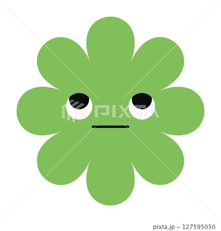 Modern floral emoji with a depressed face and soft petal tones. Clean and clear for conceptual visuals 127595050