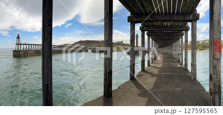 Under the pier at Whitby in northeast England 127595565