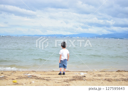 海ノ中道 浜辺で遊ぶ 海ノ中道 浜辺で遊ぶ 127595643