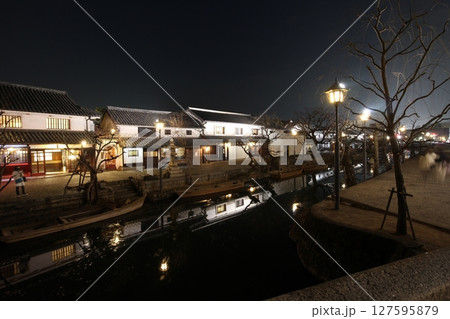 倉敷美観地区　倉敷川沿いの夜景 127595879