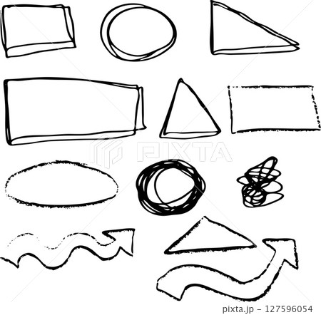 Vector hand drawn outline texture set  127596054