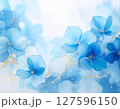 みずみずしい青い花のアルコールインクアート風 127596150