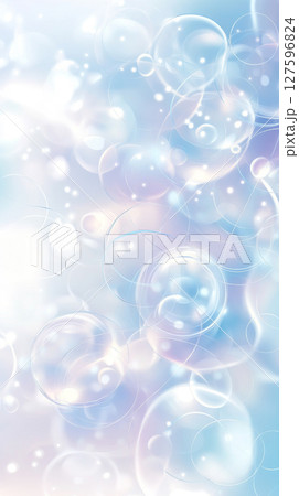 Pastel light abstract background with soft gradient soap bubbles floating 127596824
