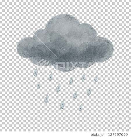 Watercolor illustration of a gray cloud bringing rain (Cutout PNG, Weather, Rainy Season, Simple) Watercolor illustration of a gray cloud bringing rain (Cutout PNG, Weather, Rainy Season, Simple) 127597099
