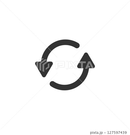更新や同期・繰り返しを表す回転矢印のベクターアイコン 更新や同期・繰り返しを表す回転矢印のベクターアイコン 127597439