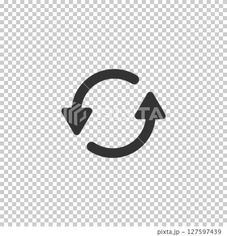 更新や同期・繰り返しを表す回転矢印のベクターアイコン 更新や同期・繰り返しを表す回転矢印のベクターアイコン 127597439