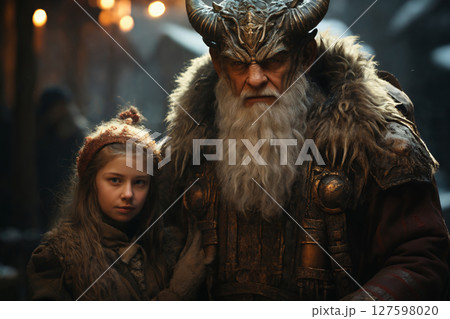 Portrait of Krampus, a monster from a Christmas tale 127598020