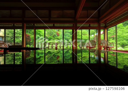 【佐賀県】新緑の環境芸術の森の風遊山荘から見た新緑 【佐賀県】新緑の環境芸術の森の風遊山荘から見た新緑 127598106