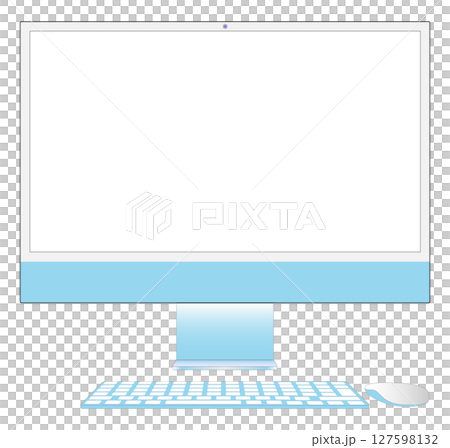 デスクトップパソコン ベクターイラスト　ブルー 127598132
