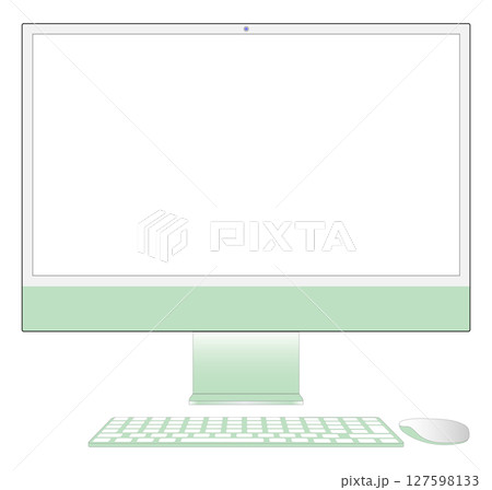 デスクトップパソコン ベクターイラスト　グリーン 127598133