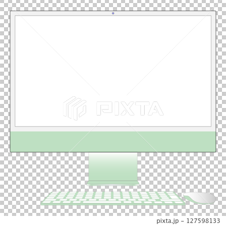 桌上型電腦向量插圖綠色 127598133