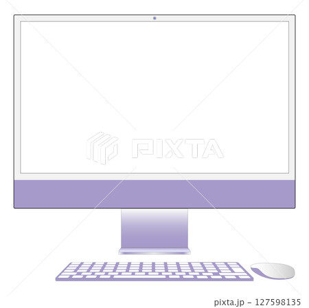 デスクトップパソコン ベクターイラスト パープル デスクトップパソコン ベクターイラスト パープル 127598135