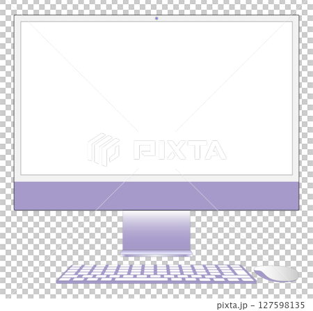 デスクトップパソコン ベクターイラスト パープル デスクトップパソコン ベクターイラスト パープル 127598135