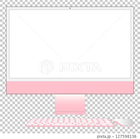 桌上型電腦向量插圖粉紅色 127598136