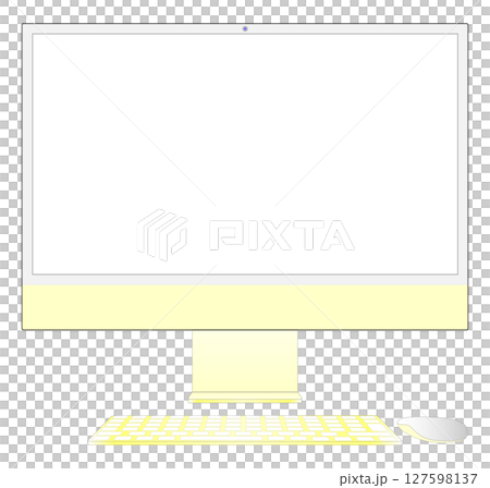 Desktop computer vector illustration yellow 127598137
